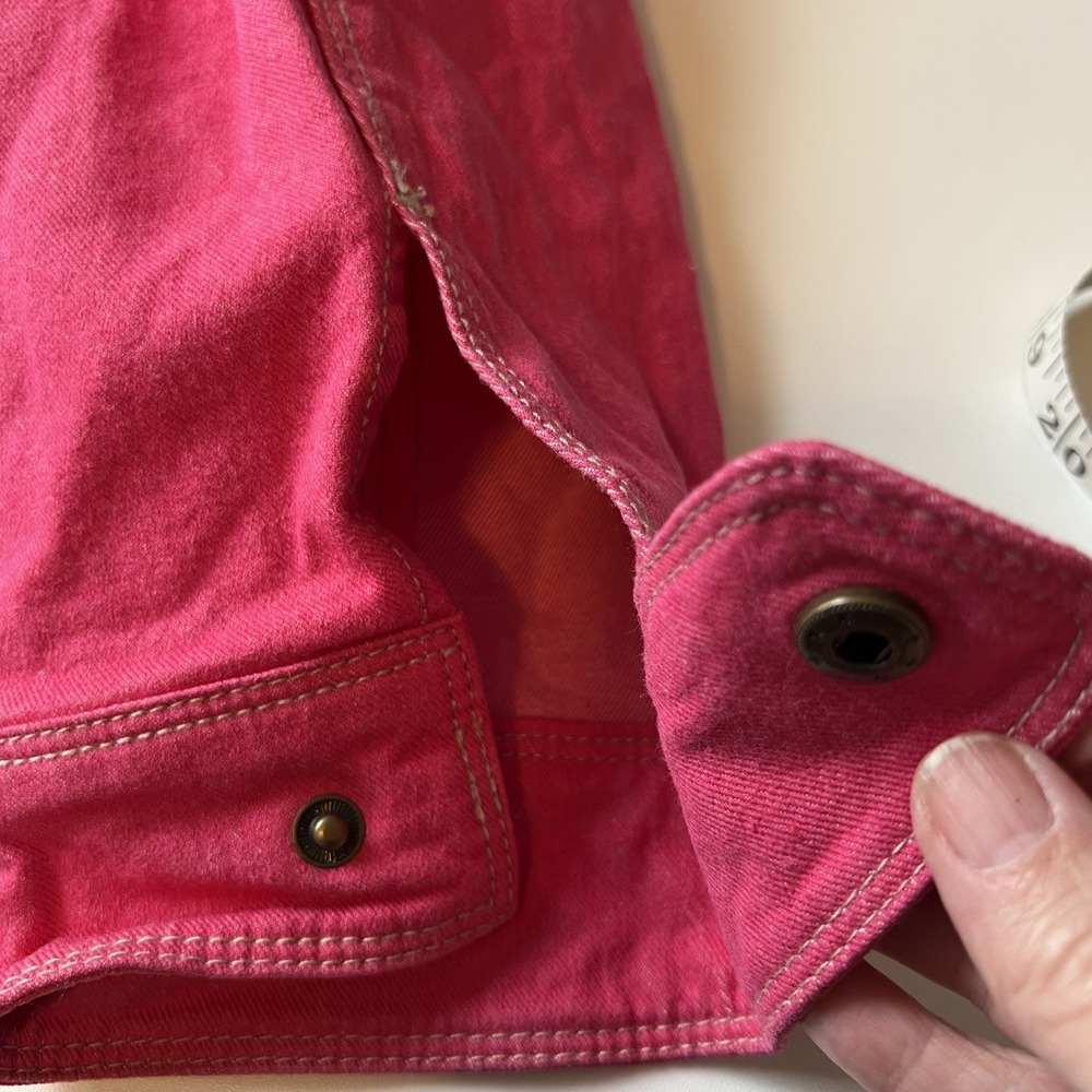 Orvis Women's Jacket Size 12 Hot Pink Denim Cotton Spandex Full Zip Coat - Picture 13 of 13